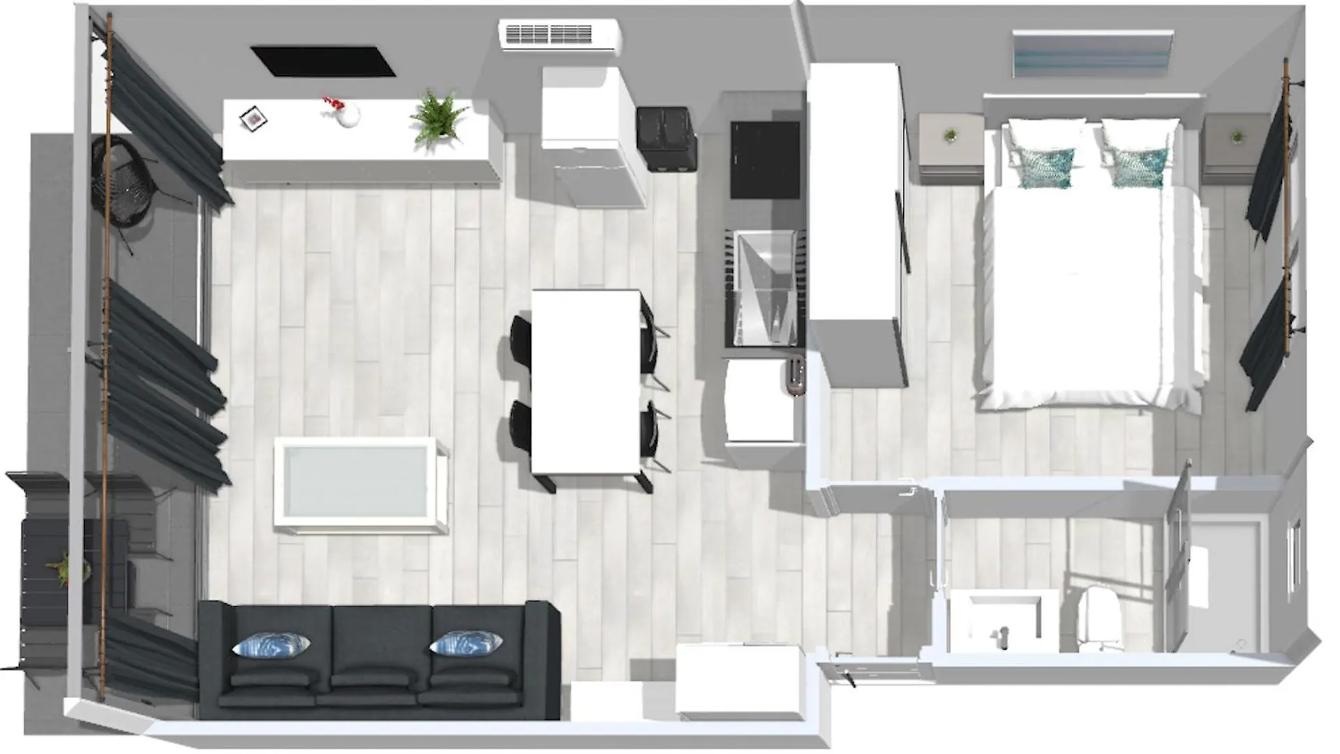 Roses Apartments 1 - Vista Mar Lateral - 1Habitacion